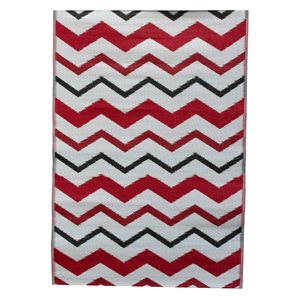 ProYard Decor Copenhagen 6 x 9 Red Rectangular Geometric Patio Rug