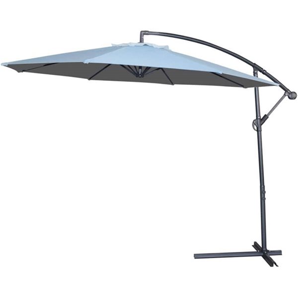 Parasol décentré inclinable ProYard Decor de 10 pi, gris