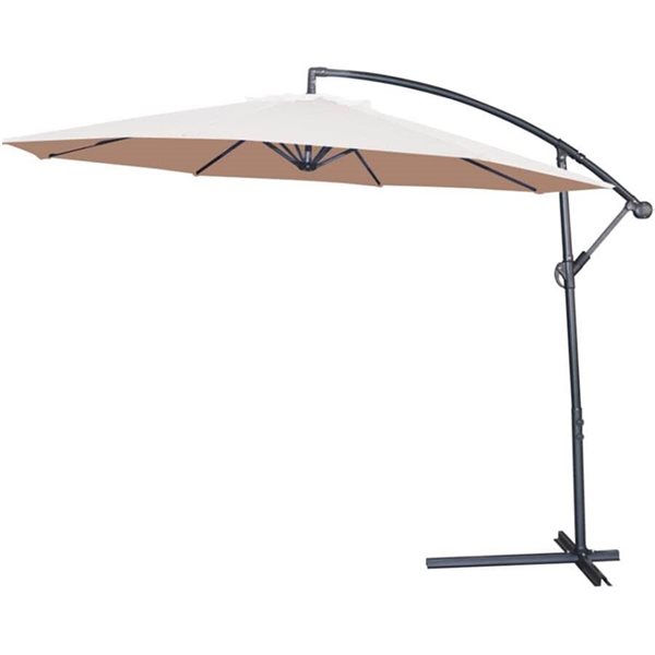 ProYard Decor 10ft Taupe Tiltable Offset Patio Umbrella 184710 RONA