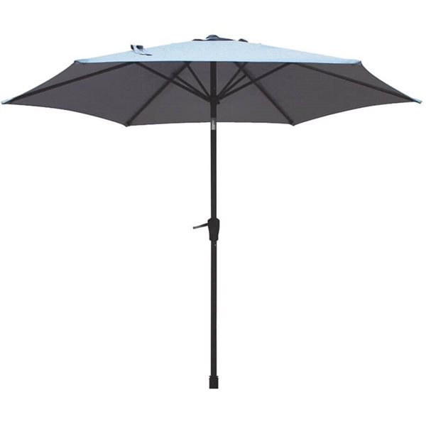 Parasol de marché ProYard Decor de 9 pi avec bouton-poussoir, gris