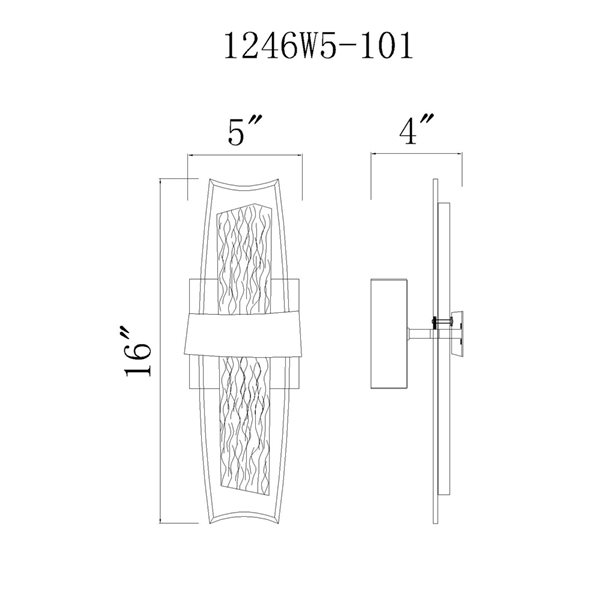 CWI Lighting Guadiana 5-in LED Black Wall Sconce