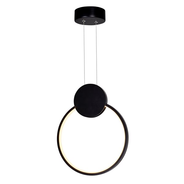 Image of Cwi Lighting | Pulley 12-In Led Black Mini Pendant | Rona