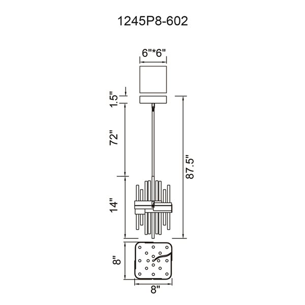CWI Lighting Millipede 8-in LED Satin Gold Mini Pendant