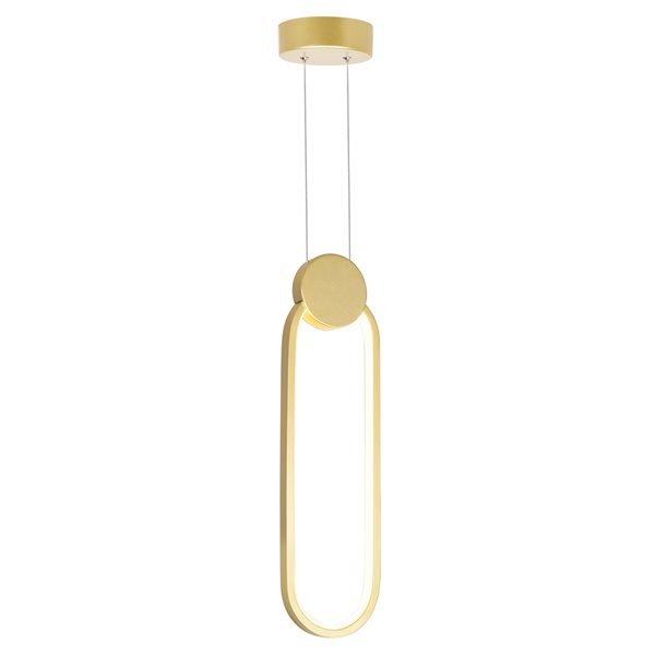 CWI Lighting Pulley 4-in LED Satin Gold Mini Pendant