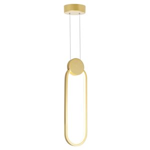 CWI Lighting Pulley 4-in LED Satin Gold Mini Pendant