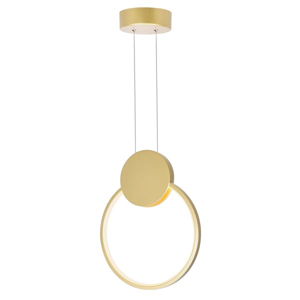 Image of Cwi Lighting | Pulley 10-In Led Satin Gold Mini Pendant | Rona