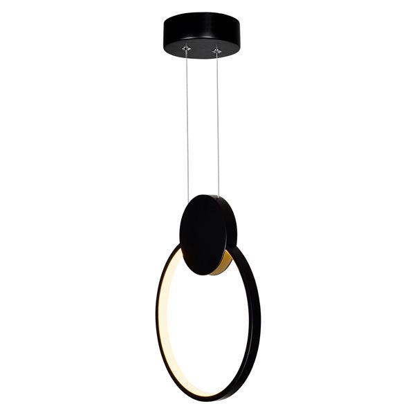 CWI Lighting Pulley 8-in LED Black Mini Pendant