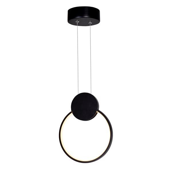 Image of Cwi Lighting | Pulley 8-In Led Black Mini Pendant | Rona