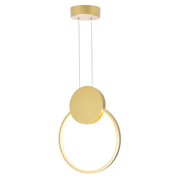 Image of Cwi Lighting | Pulley 12-In Led Satin Gold Mini Pendant | Rona