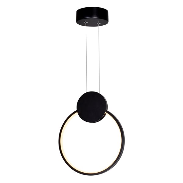 Image of Cwi Lighting | Pulley 10-In Led Black Mini Pendant | Rona