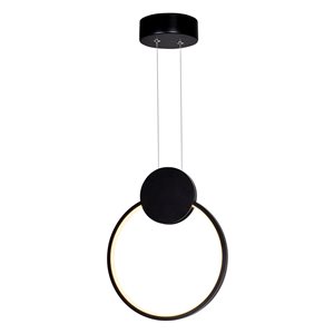 CWI Lighting Pulley 10-in LED Black Mini Pendant