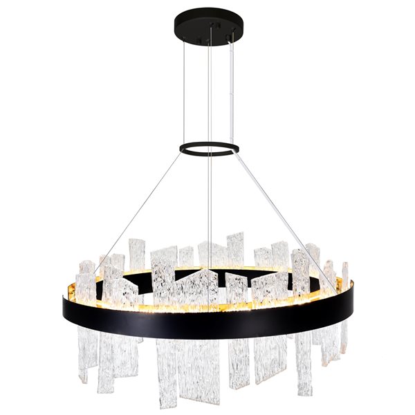 CWI Lighting Guadiana 32-in LED Black Chandelier