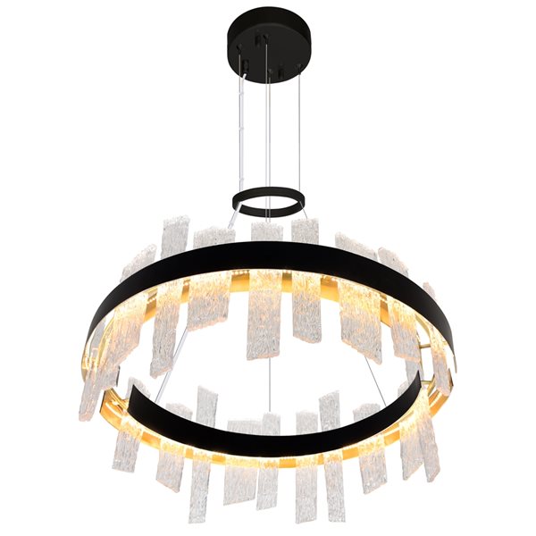 CWI Lighting Guadiana 32-in LED Black Chandelier