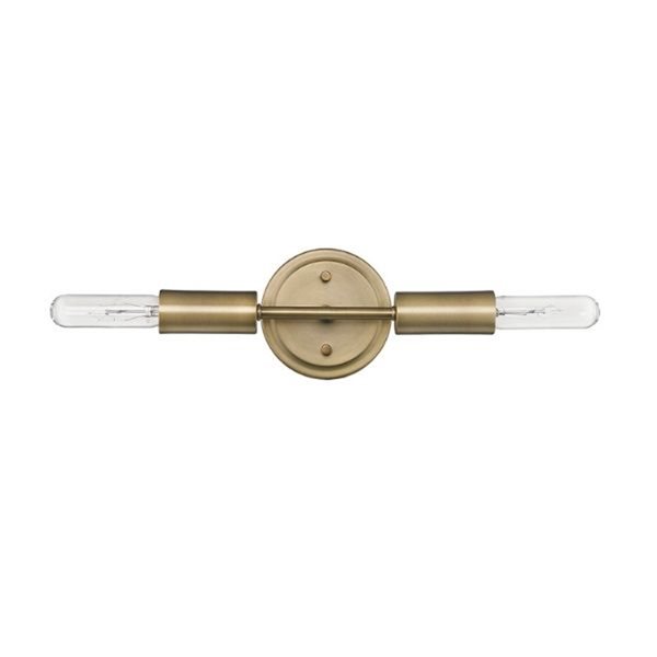 Acclaim Lighting Perret 12-in Aged-Brass Modern 2-Light Wall Sconce