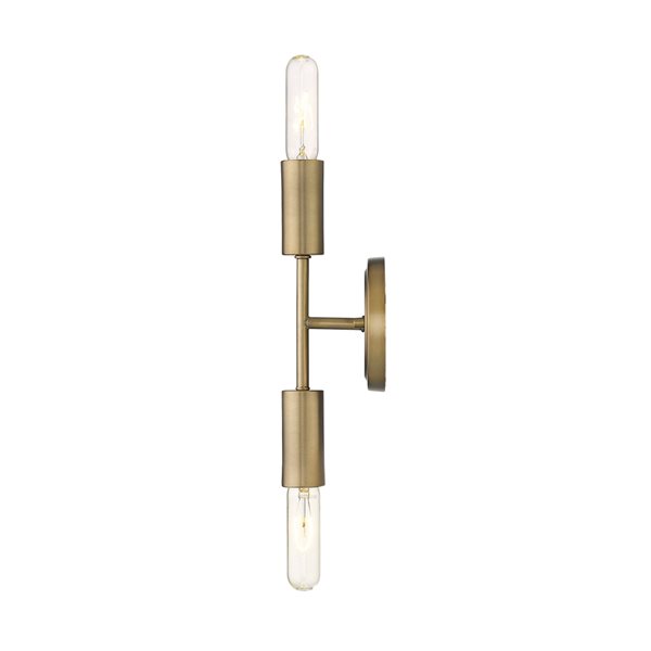 Acclaim Lighting Perret 12-in Aged-Brass Modern 2-Light Wall Sconce