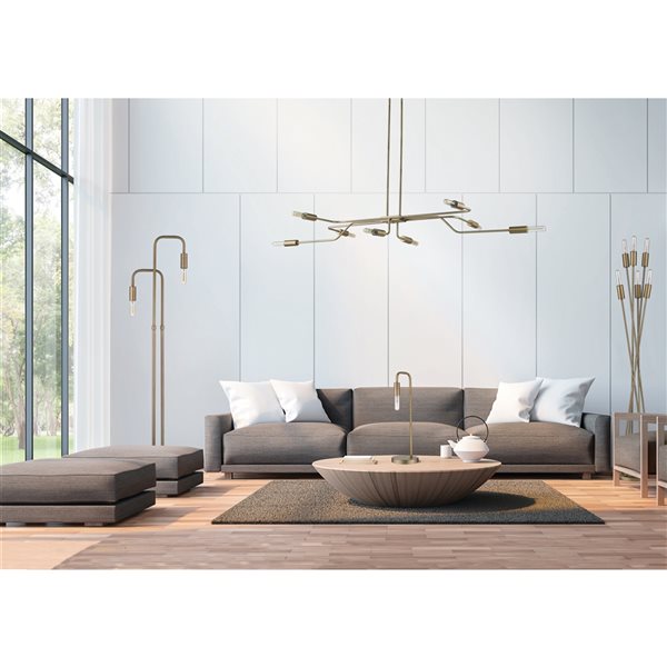 Acclaim Lighting Perret Modern 60-in Aged-Brass Metal 6-Light Floor Lamp