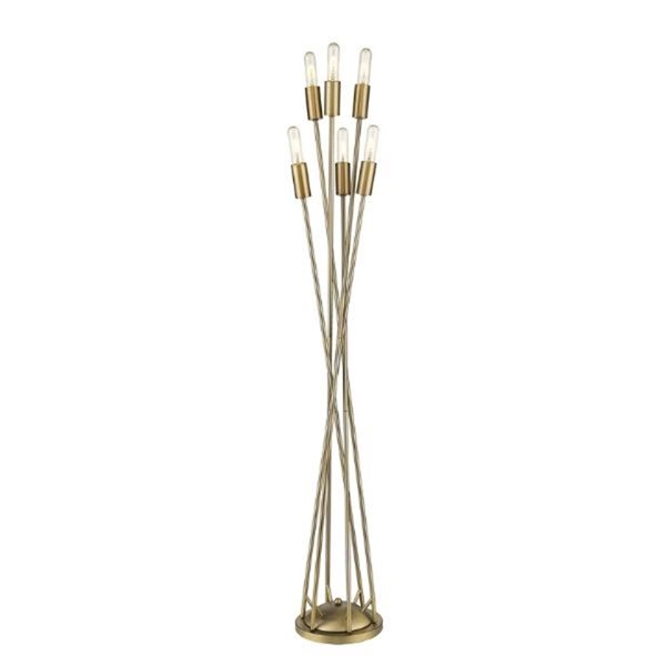 Acclaim Lighting Perret Modern 60-in Aged-Brass Metal 6-Light Floor Lamp
