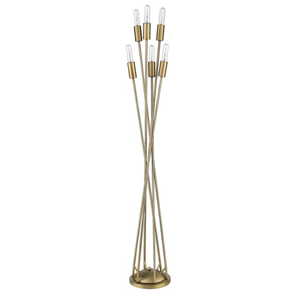 Acclaim Lighting Perret Modern 60-in Aged-Brass Metal 6-Light Floor Lamp