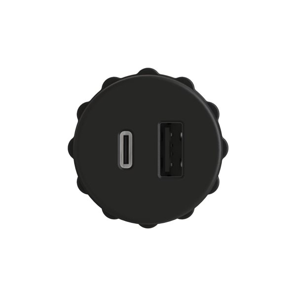 Chargeur USB rond encastré par Richelieu, 5 V, noir