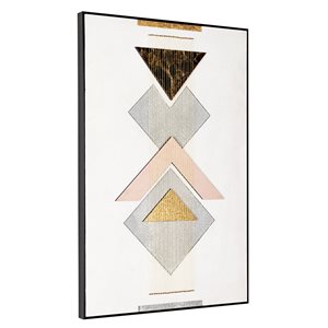 Boîte-cadre en bois peint à la main par Gild Design House, Ternion Modern,36 po x 24 po, cadre en plastique noir