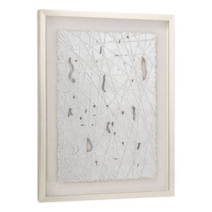Boîte-cadre en verre peint à la main par Gild Design House, Beauté lustrée, 32 po x 24 po, cadre en plastique argent