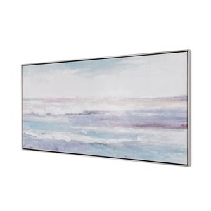 Gild Design House Black Plastic Framed Morning Mist 25-in x 48-in Abstract Canvas Hand-painted Painting