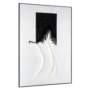 Gild Design House Black Metal Framed Transparent Shadows 55-in x 38-in Abstract Wood Hand-painted Painting