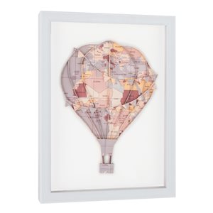 Gild Design House White Plastic Framed Floating Above 16-in x 12-in Whimsical Glass Hand-painted Shadow Box
