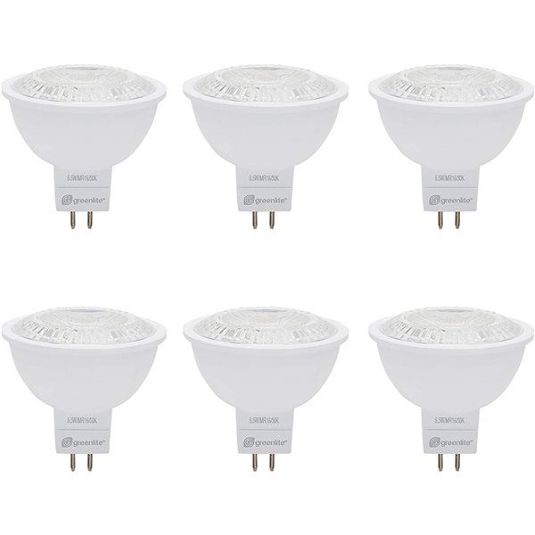 Greenlite 50-Watt EQ MR16 Bright White Dimmable LED Light Bulb - 6-Pack ...