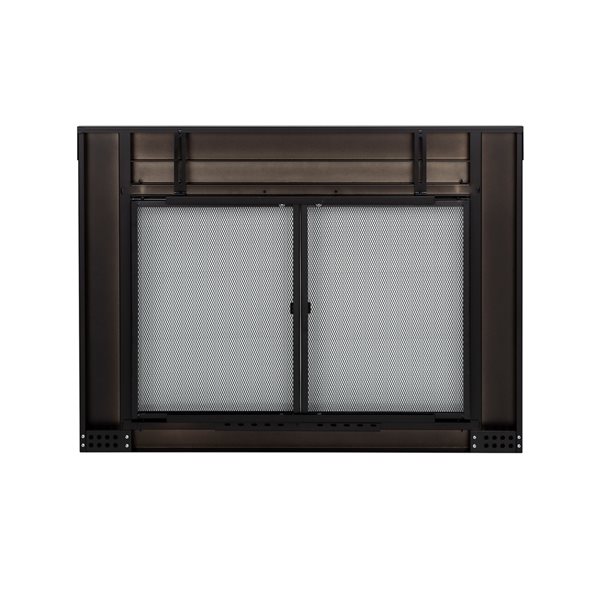 Pleasant Hearth Alpine Black Small Cabinet-style Clear Tempered Glass Fireplace Doors