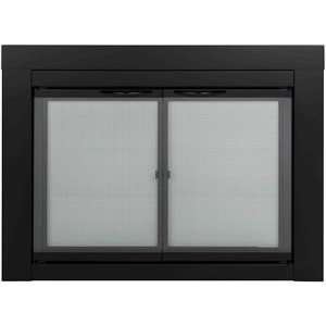 Pleasant Hearth Alpine Black Small Cabinet-style Clear Tempered Glass Fireplace Doors