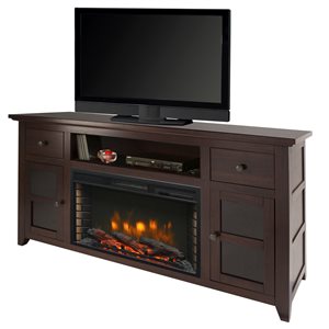Muskoka Winchester Dark Walnut 56-in Media Cabinet with Electric Fireplace