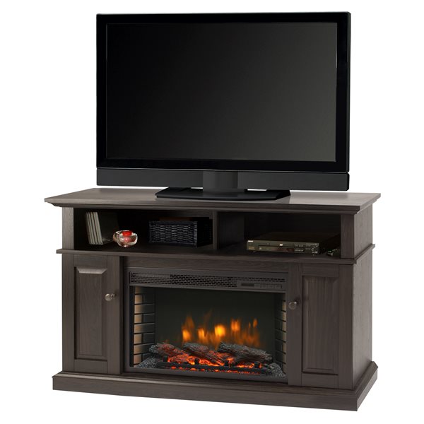 Muskoka Delany Rustic Brown 48-in Media Cabinet with Electric Fireplace