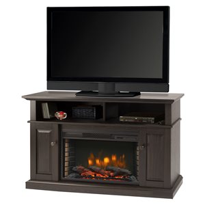 Muskoka Delany Rustic Brown 48-in Media Cabinet with Electric Fireplace