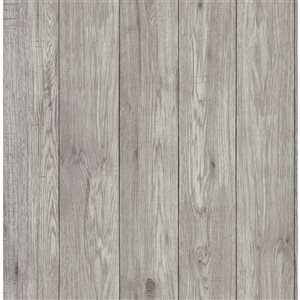 Brewster Mammoth 56.4-sq. ft. Light Grey Non-Woven Wood Unpasted Wallpaper