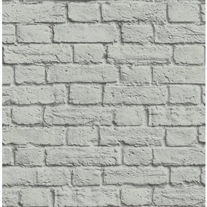 Brewster Cologne 56.4-sq. ft. Grey Non-Woven Brick Unpasted Wallpaper