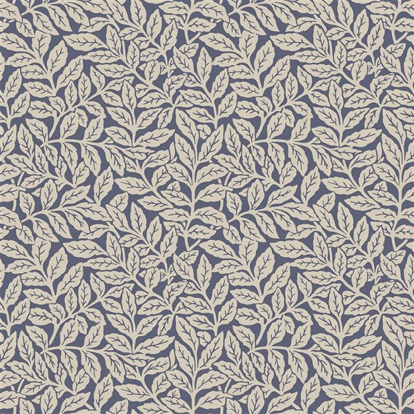 Crown Ashe 56.4-sq. ft. Dark Blue Paper Ivy/Vines Unpasted Wallpaper