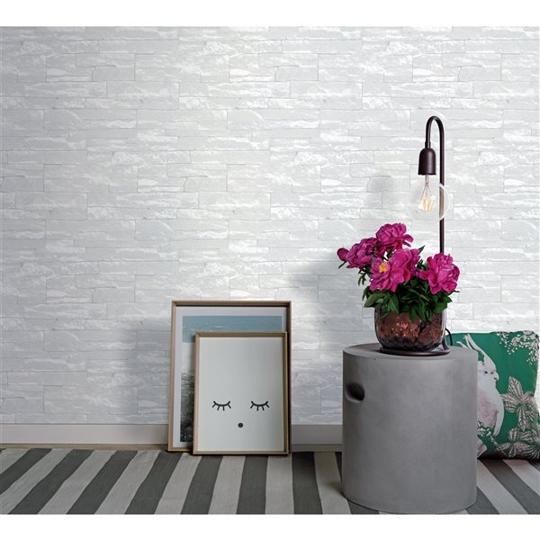 Marburg Rheta 56.4-sq. ft. Grey Non-Woven Stone Unpasted Wallpaper