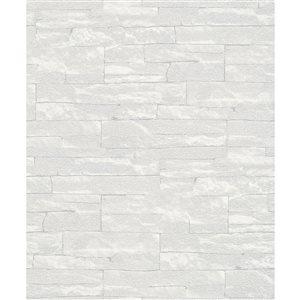 Marburg Rheta 56.4-sq. ft. Grey Non-Woven Stone Unpasted Wallpaper