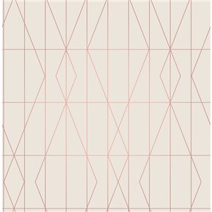 Brewster LeVeque 56.4-sq. ft. Cream Non-Woven Geometric Unpasted Wallpaper