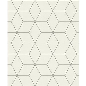 Rasch Lloyd 56.4-sq. ft. Off-White Non-Woven Geometric Unpasted Wallpaper