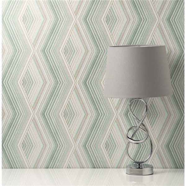 Crown Aura 56.4-sq. ft. Green Paper Geometric Unpasted Wallpaper