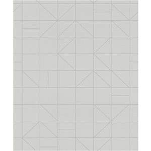 Rasch Teague 56.4-sq. ft. Silver Non-Woven Geometric Unpasted Wallpaper