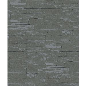 Marburg Rheta 56.4-sq. ft. Charcoal Grey Non-Woven Stone Unpasted Wallpaper