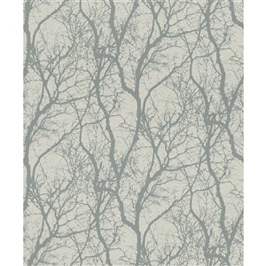 Rasch Wiwen 56.4-sq. ft. Grey Non-Woven Trees Unpasted Wallpaper