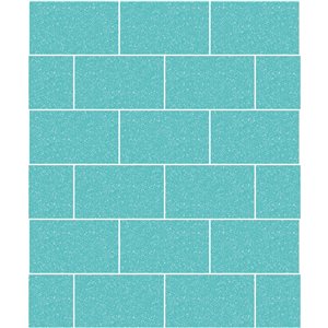 Crown Joan 56.4-sq. ft. Aqua Vinyl Tile Unpasted Wallpaper