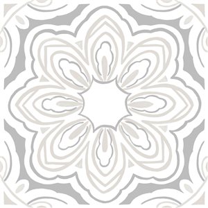 FloorPops Marshall 10-Piece 12-in x 12-in Grey/White Vinyl Tile