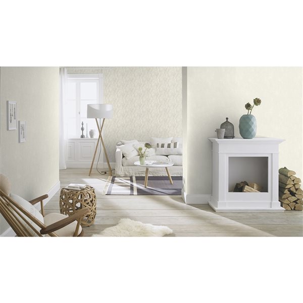 Rasch Wiwen 56.4-sq. ft. Off-White Non-Woven Trees Unpasted Wallpaper