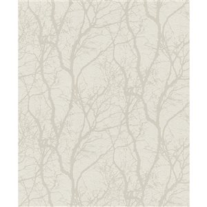 Rasch Wiwen 56.4-sq. ft. Off-White Non-Woven Trees Unpasted Wallpaper