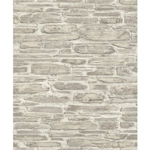 Rasch Cassandre 56.4-sq. ft. Beige Non-Woven Stone Unpasted Wallpaper